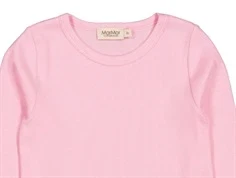 Rund halsudskæring på lyserød langærmet basis t-shirt i ribkvalitet fra Mar Mar Copenhagen 252-115-32 pink blossom